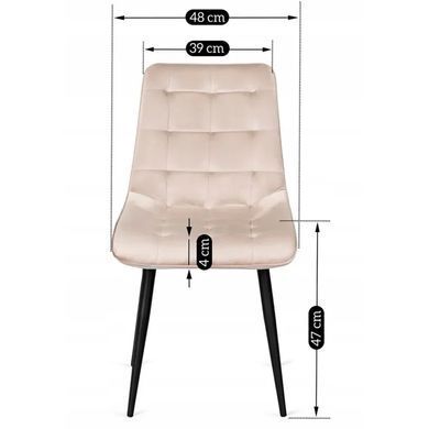 Стілець оксамитовий MEBEL ELITE GOMEZ Velvet, Бежевий фотографія