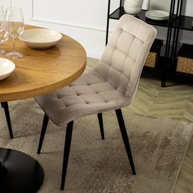 Стілець оксамитовий MEBEL ELITE GOMEZ Velvet, Бежевий фотографія