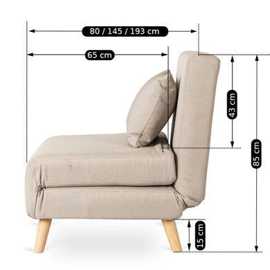 Кресло раскладное MEBEL ELITE MARRY ткань Беж фотография