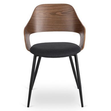Комплект стіл MEBEL ELITE GLOS 135х80 см Дуб Рустик / Чорний +4 стільці ORBI Чорний/горіх фотографія