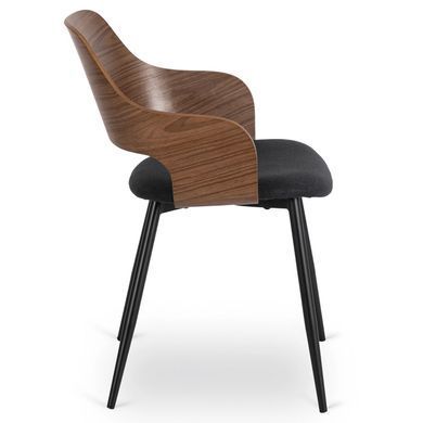 Комплект стіл MEBEL ELITE GLOS 135х80 см Дуб Рустик / Чорний +4 стільці ORBI Чорний/горіх фотографія
