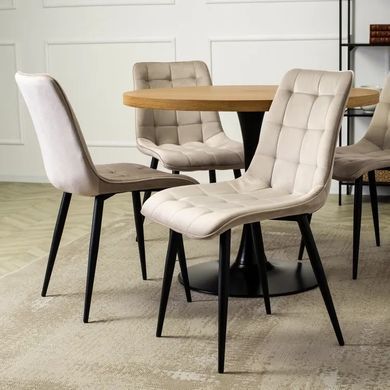 Стілець оксамитовий MEBEL ELITE GOMEZ Velvet, Бежевий фотографія