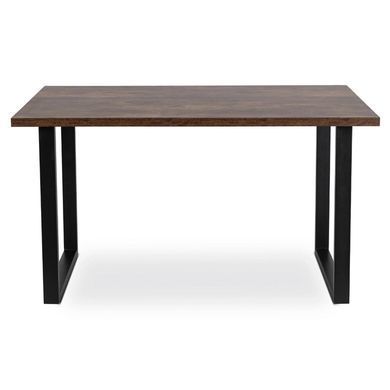 Комплект стіл MEBEL ELITE GLOS 135х80 см Дуб Рустик / Чорний +4 стільці ORBI Чорний/горіх фотографія