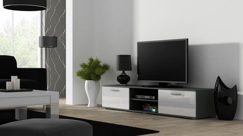 ТВ Тумба SOHO RTV Cama 180 Серый Мат / Белый Глянец фотография