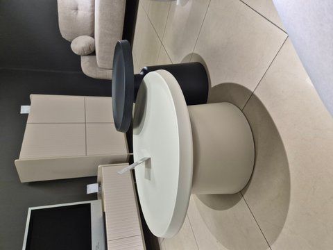 Комплект журнальных столиков MEXICO Intarsio 70x70 Бежевый + Черный фотография