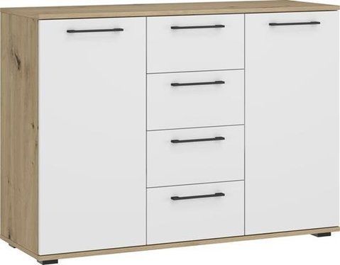 Комод FLEX KM-2&nbsp;Halmar 116x40 Белый / Дуб Артизан фотография
