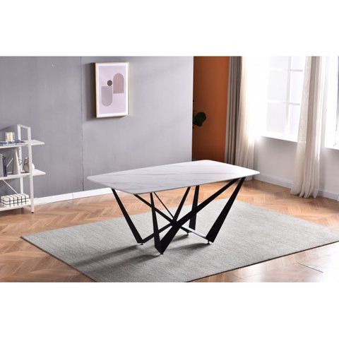 Стіл DALI CERAMIC Intarsio 180х90 Сірий Ефект Мармуру фотографія