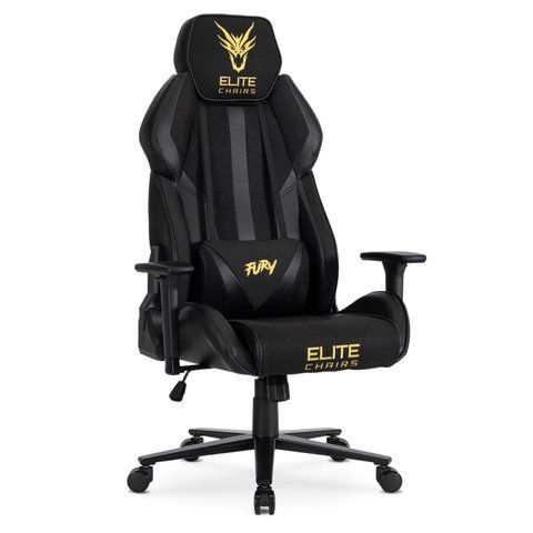 Стілець офісний поворотний MEBEL ELITE FURY Чорний/Жовтий фотографія