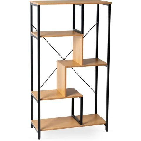 Стеллаж MEBEL ELITE TIM Золотой дуб / Черный фотография