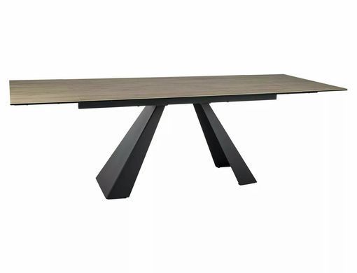 Стол Обеденный SALVADORE CERAMIC BRĄZ SABBIA 160(240)X90 Signal Свет Коричневый Мат / Черный Мат фотография