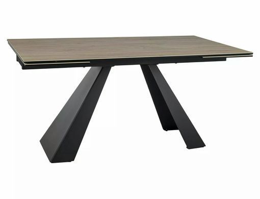 Стол Обеденный SALVADORE CERAMIC BRĄZ SABBIA 160(240)X90 Signal Свет Коричневый Мат / Черный Мат фотография