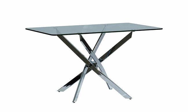 Стол Тейлор Prestol 130x80 Прозрачный / Хром фотография