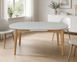 Стіл ALBERTO CERAMIC Intarsio 160(200)*90 бежевий мат/дерево