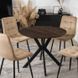 Стіл MEBEL ELITE LAUREN 80X80 Горіх / чорний фотографія