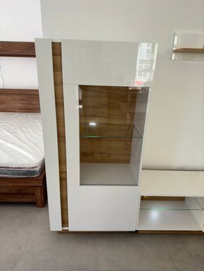 Витрина низкая Perfect Home Арко / Arco 1-дверная 1D1W/72 Белый глянец/дуб грандсон фотография