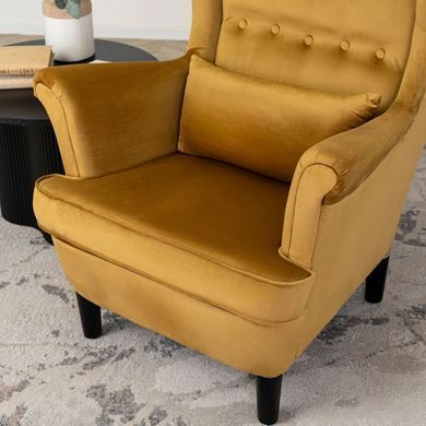 Кресло мягкое бархатное MEBEL ELITE KLARIS 2 Velvet Горчичий фотография