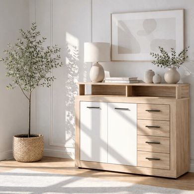 Комод MEBEL ELITE BLAGO MIDI A 120 дуб сонома/белый фотография