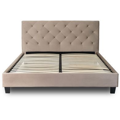 Ліжко оксамитове MEBEL ELITE QUEEN Velvet 160x200см Беж фотографія