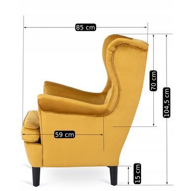 Кресло мягкое бархатное MEBEL ELITE KLARIS 2 Velvet Горчичий фотография