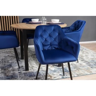 Стілець оксамитовий MEBEL ELITE VIKI Velvet темно-синій фотографія