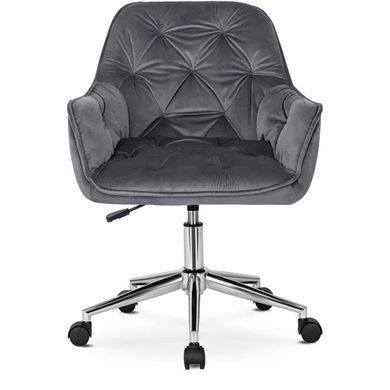 Стілець офісний поворотний оксамитовий MEBEL ELITE MONA Velvet Сірий фотографія
