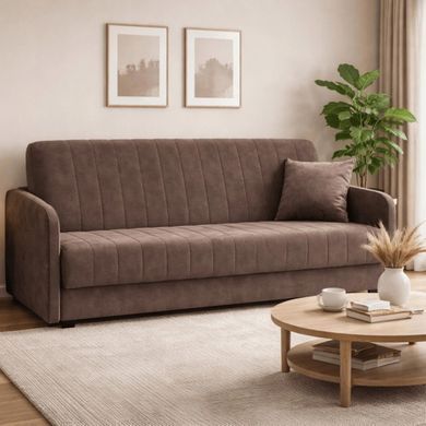 Диван розкладний MEBEL ELITE PORTO 198 см Коричневий фотографія
