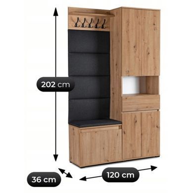 Передпокій MEBEL ELITE MODENA 120 Дуб Артизан/графіт фотографія