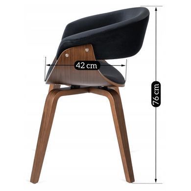 Стул бархатный MEBEL ELITE GARY Velvet, Черный/ореховый фотография