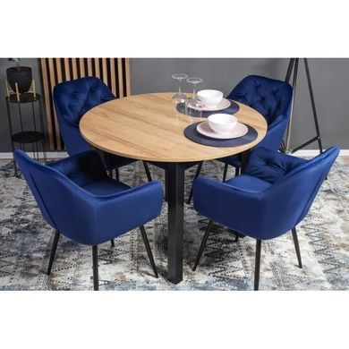 Стілець оксамитовий MEBEL ELITE VIKI Velvet темно-синій фотографія