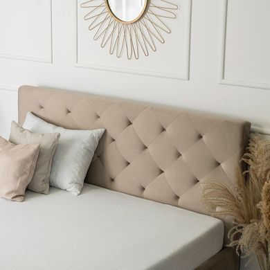 Ліжко оксамитове MEBEL ELITE QUEEN Velvet 160x200см Беж фотографія
