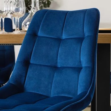 Стілець оксамитовий MEBEL ELITE RIO Velvet, Темно-синій фотографія