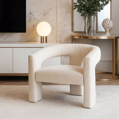 Крісло м'яке MEBEL ELITE LILLE Букле Кремовий фотографія