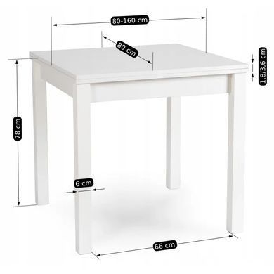 Стол раскладной MEBEL ELITE MAX 80(160)х80 см Белый фотография