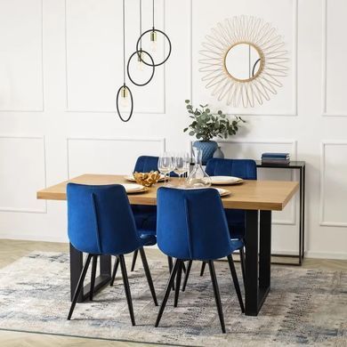Стілець оксамитовий MEBEL ELITE RIO Velvet, Темно-синій фотографія