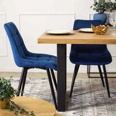 Стілець оксамитовий MEBEL ELITE RIO Velvet, Темно-синій фотографія