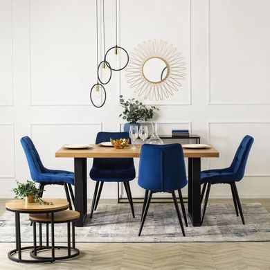 Стілець оксамитовий MEBEL ELITE RIO Velvet, Темно-синій фотографія
