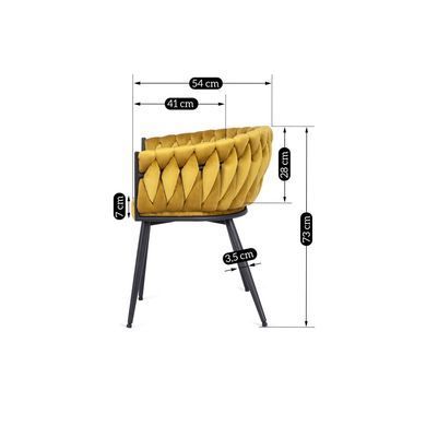 Стілець оксамитовий MEBEL ELITE EMPOLI Velvet Гірчиця фотографія