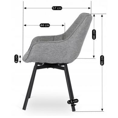 Стул поворотный MEBEL ELITE LUNA 2 Серый фотография