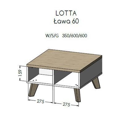 Журнальный столик LOTTA 60x60 Cama Дуб Сонома / Белый фотография