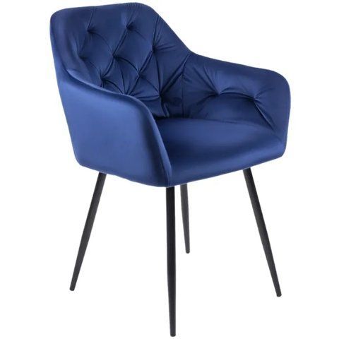 Стул бархатный MEBEL ELITE VIKI Velvet темно-синий фотография