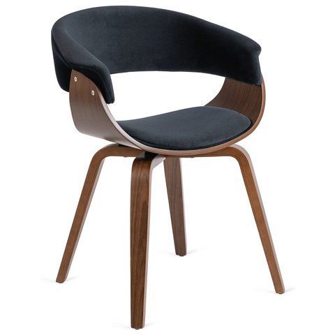 Стул бархатный MEBEL ELITE GARY Velvet, Черный/ореховый фотография