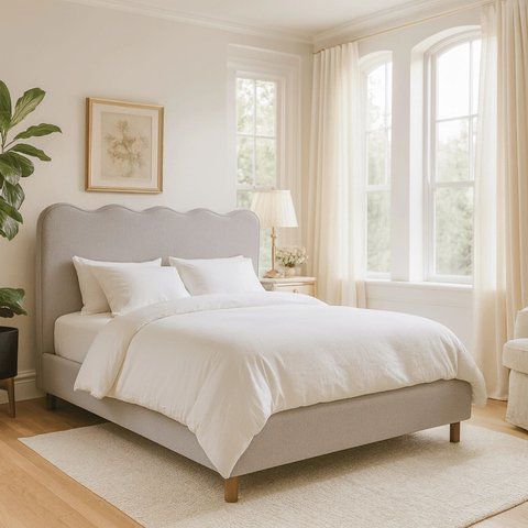 Кровать двуспальная MEBEL ELITE IZMIR 160x200 см Серая фотография