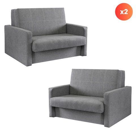 Набор из 2х раскладных кресел MEBEL ELITE MILAN 2, 135 см MEBEL ELITE Серый/ткань фотография