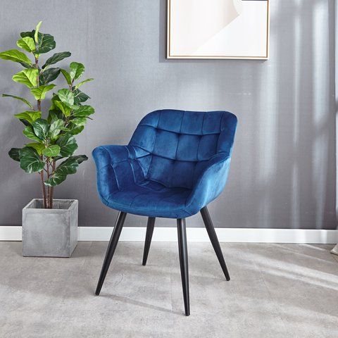 Крісло ELEGANTE Velvet Intarsio Синій фотографія