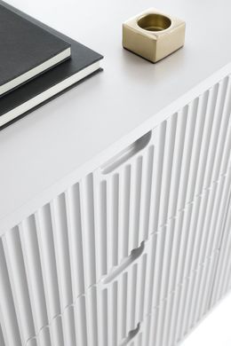 Комод Perfect Home Зова/Zova 2-дверный с 3 ящиками и золотыми ножками KSZ168 Белый фотография