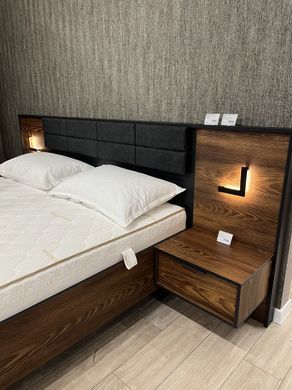 Тумбы прикроватные с подсветкой Perfect Home Милтон / Milton с 2 ящиками 1S/49 Каштан/антрацит фотография