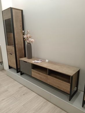 Витрина высокая Perfect Home Арден / Arden 2-дверная 2D1W/56 Дуб санд гранж/матера фотография