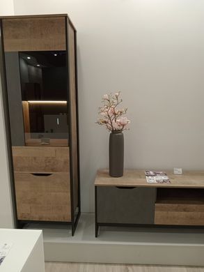 Витрина высокая Perfect Home Арден / Arden 2-дверная 2D1W/56 Дуб санд гранж/матера фотография