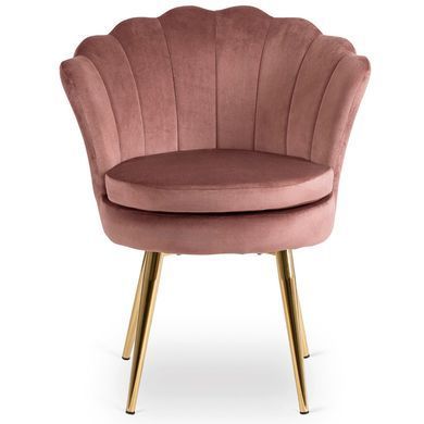 Стул бархатный MEBEL ELITE VIOLA Velvet Розовый/золото фотография