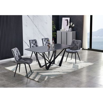 Стол DALI CERAMIC Intarsio 180х90 Черный Эффект Мрамора фотография